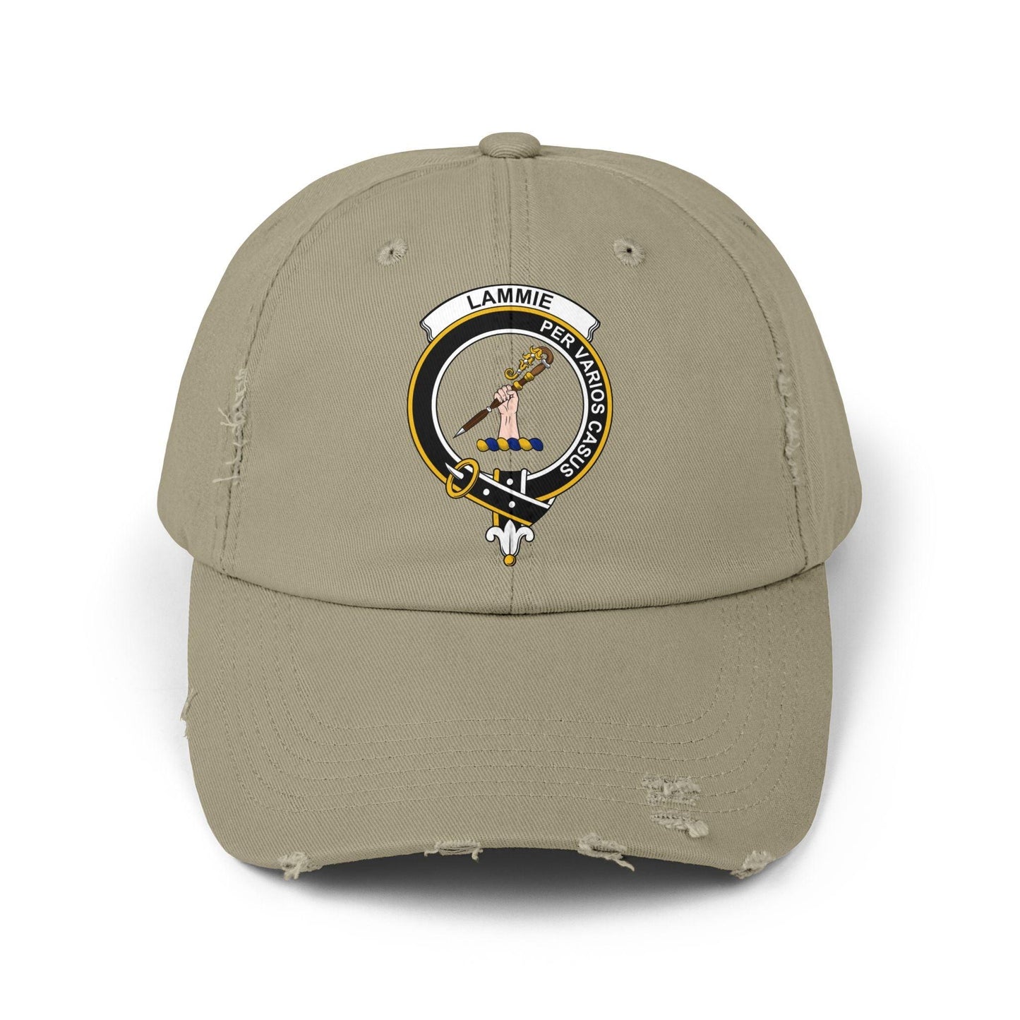 Lammie Clan Crest Scottish Distressed Baseball Cap - Celtic Ancestry Gifts