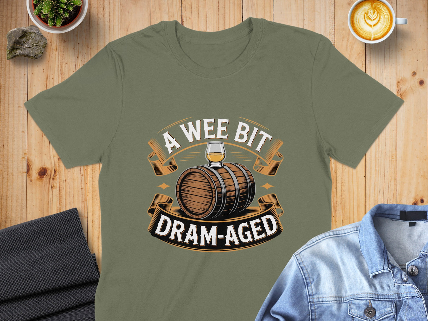A Wee Bit Dram Aged Whiskey Barrel Design T-Shirt product type