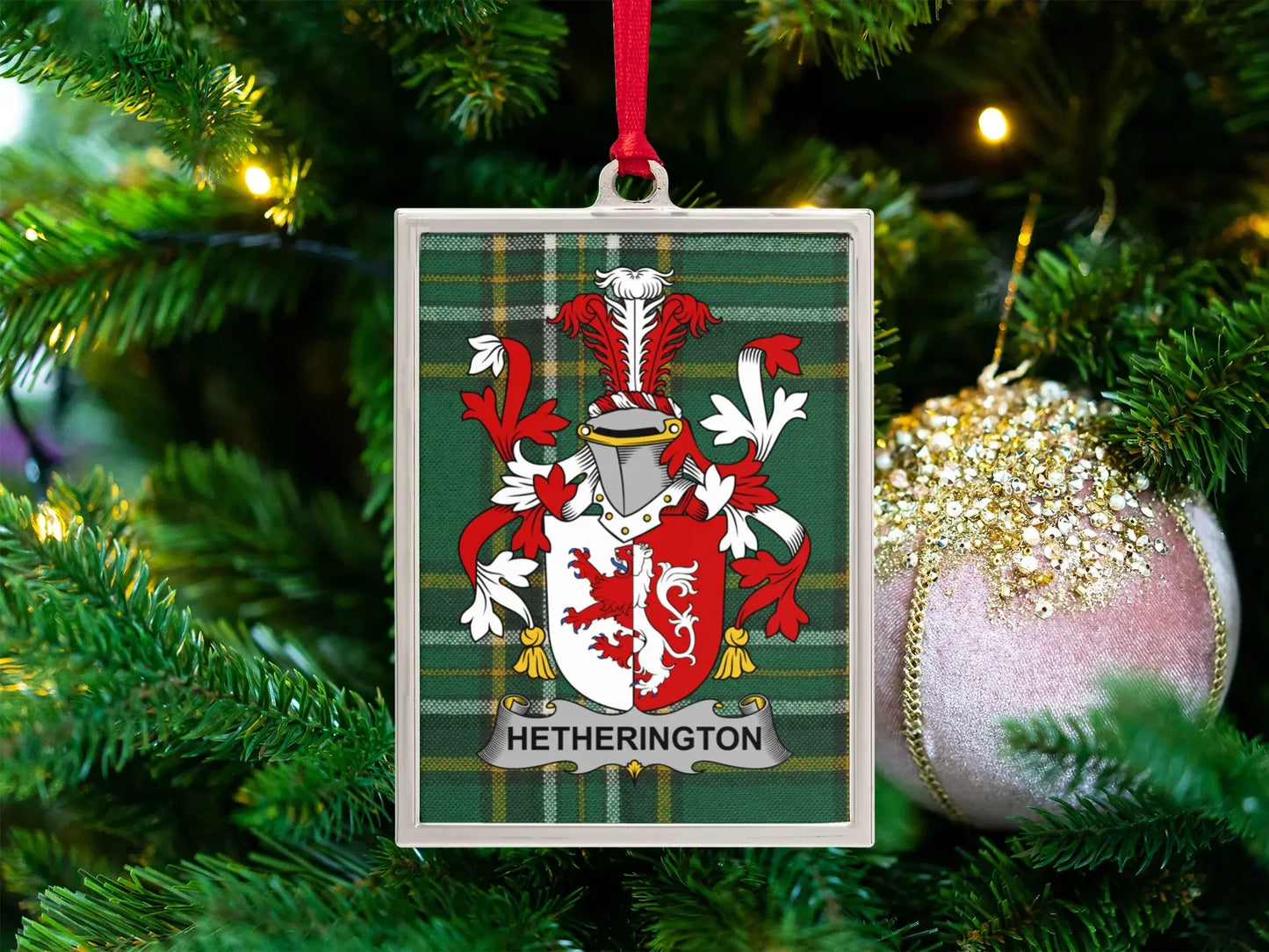 Scottish Clan Tartan Personalized Christmas Ornament product type