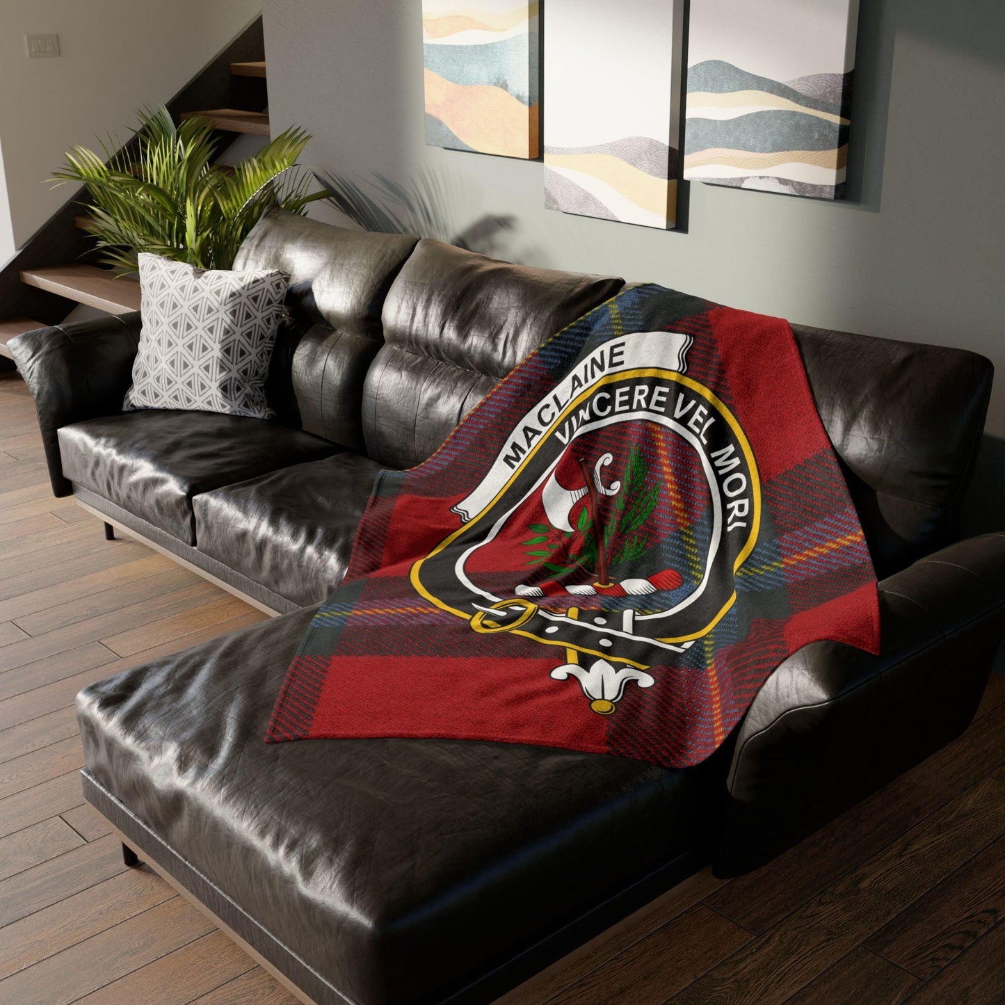 MacLaine Clan Tartan Blanket – Scottish Crest Throw, Soft & Cozy