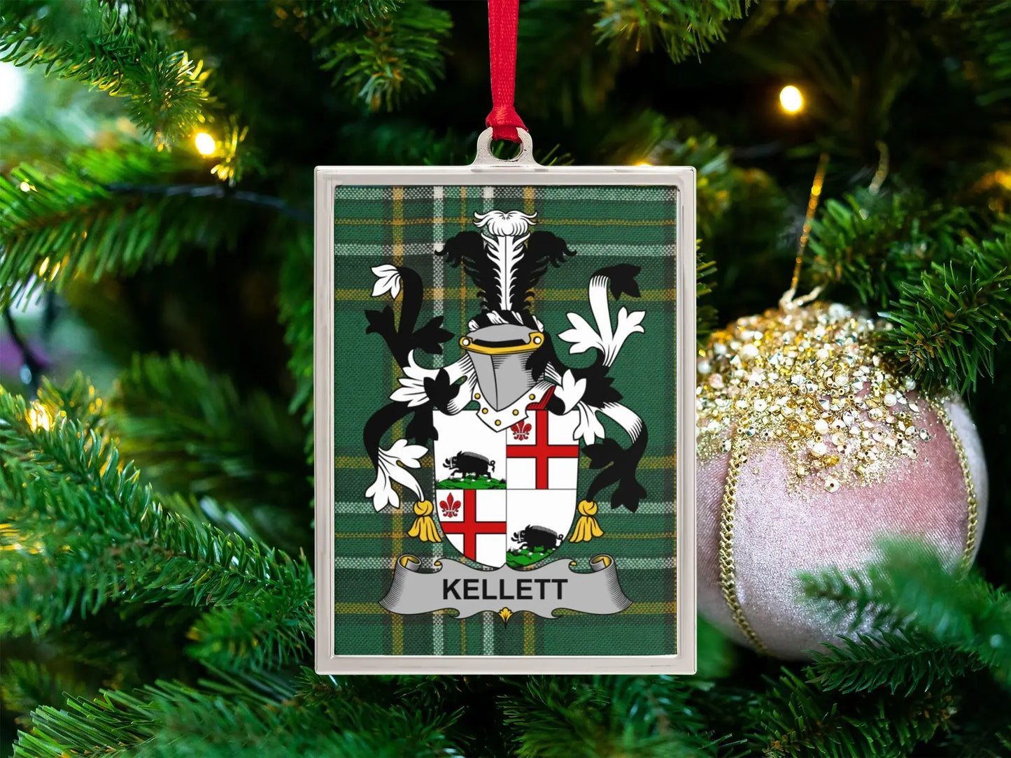 White Knight and Shield Christmas Ornament product