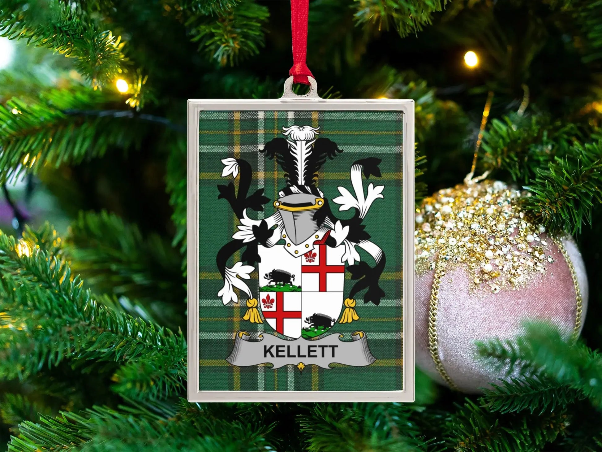 White Knight and Shield Christmas Ornament product