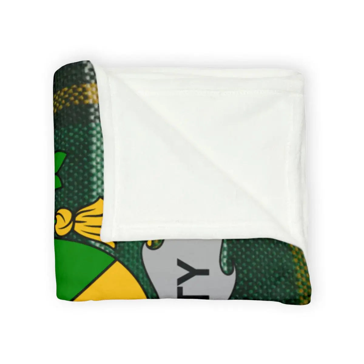 Vibrant Green and Yellow Crested Cozy Blanket Product