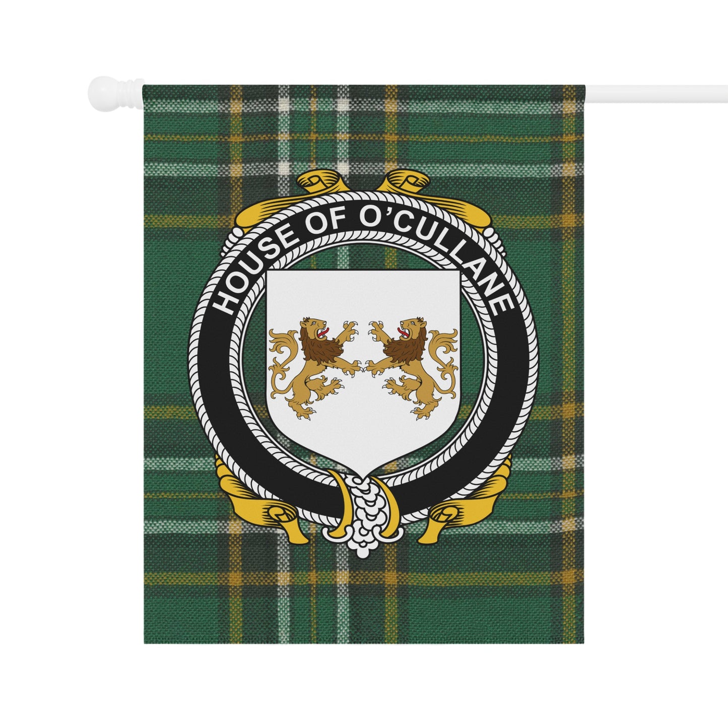 House of O'Cullane Emblem Over Plaid Wall Decoration