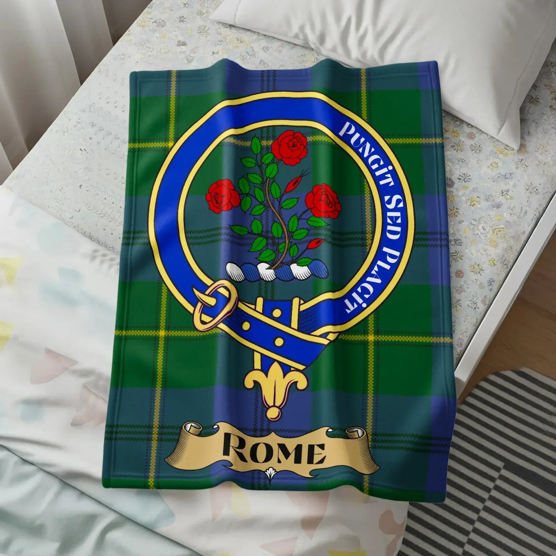 Rome Clan Crest Tartan Blanket product type