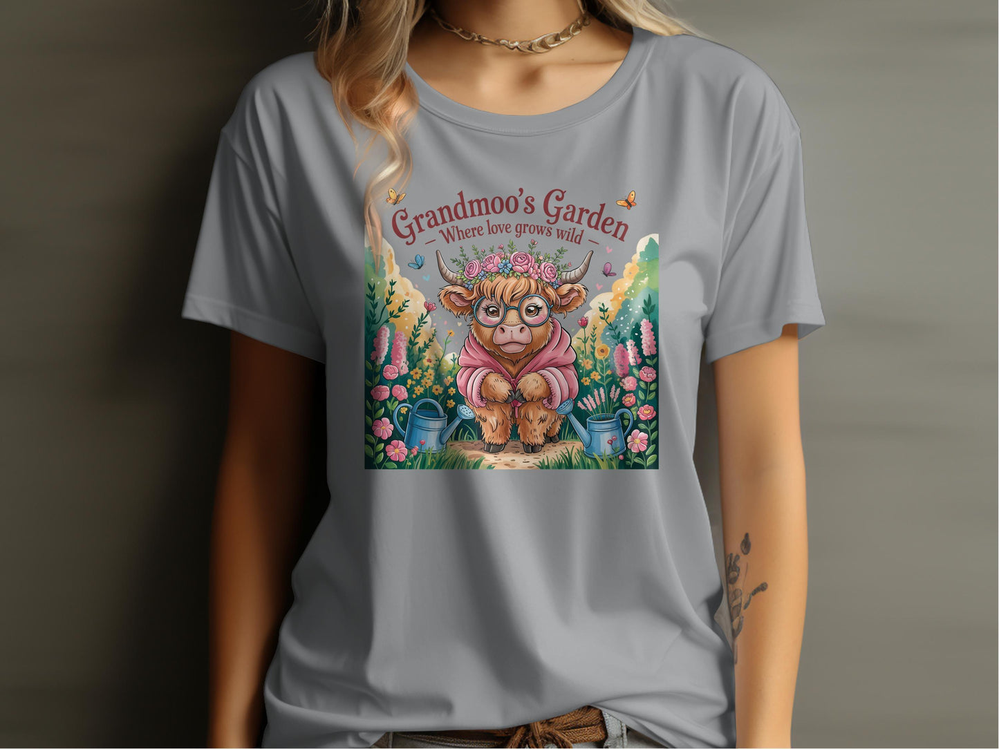 Grandmoo's Garden Floral Graphic Tee Shirt product