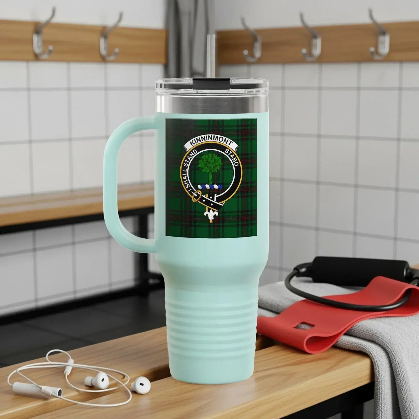 Clan Kinninmont Crest Travel Mug with Handle product