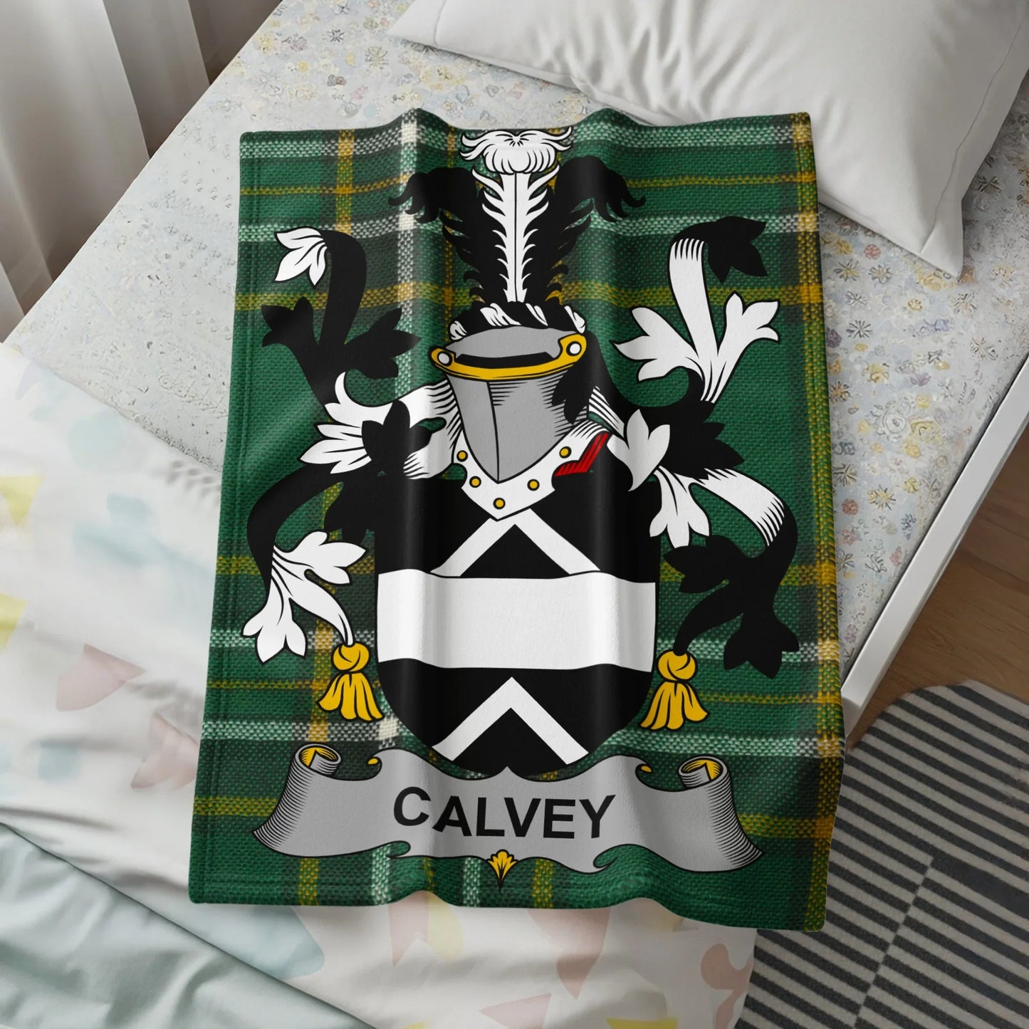 Calvey Family Crest Tartan Pattern Blanket product