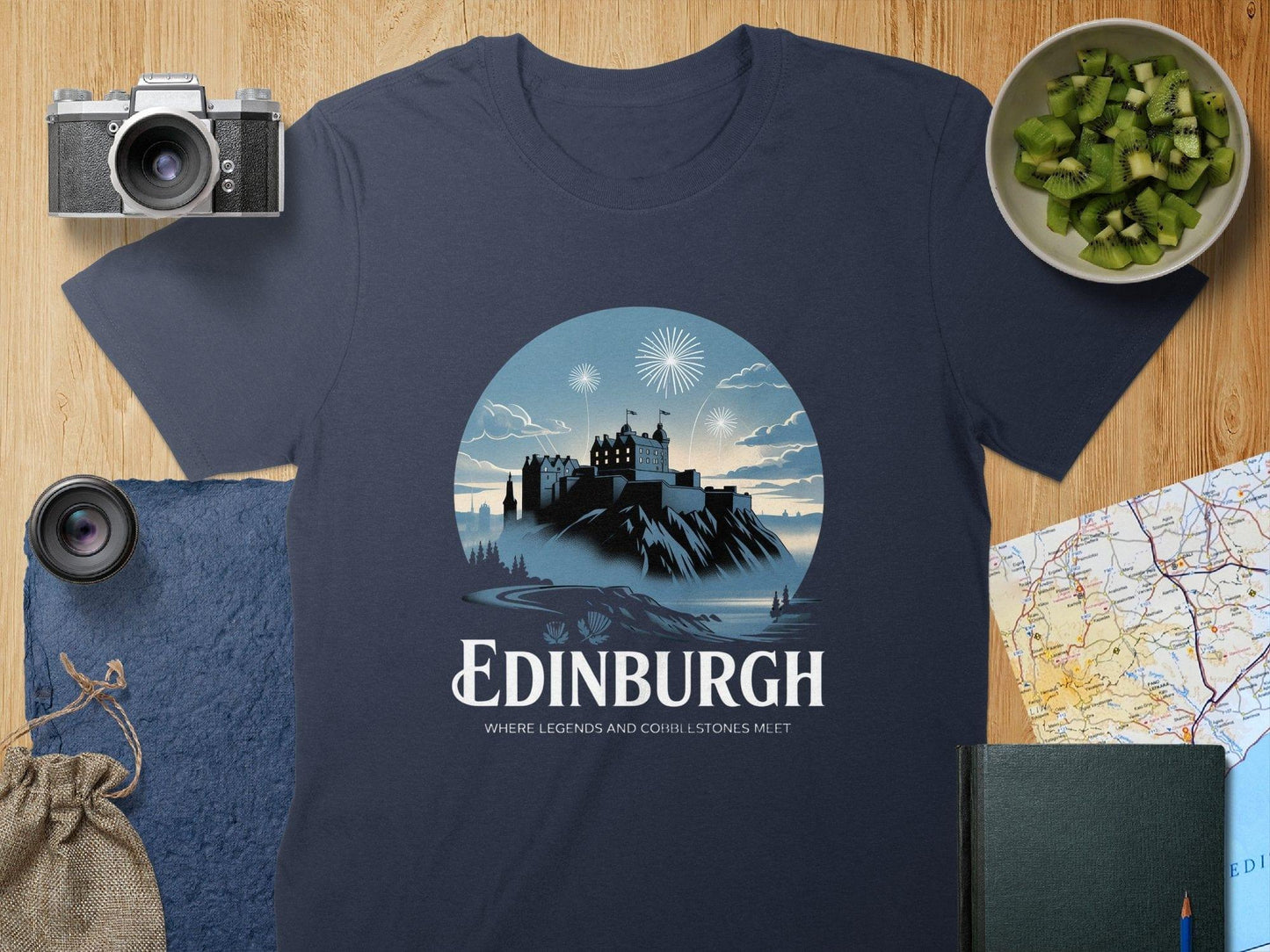 Edinburgh Scenic Castle Graphic Printed T-shirt product type