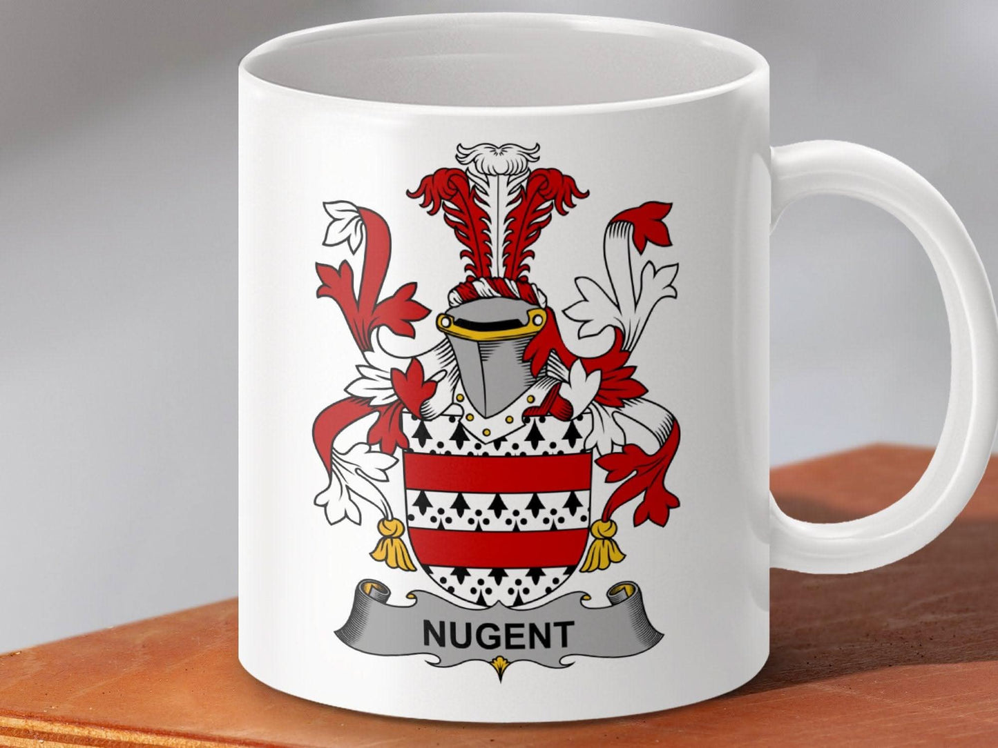 Nugent Family Crest Historical Emblem Mug - Celtic Ancestry Gifts