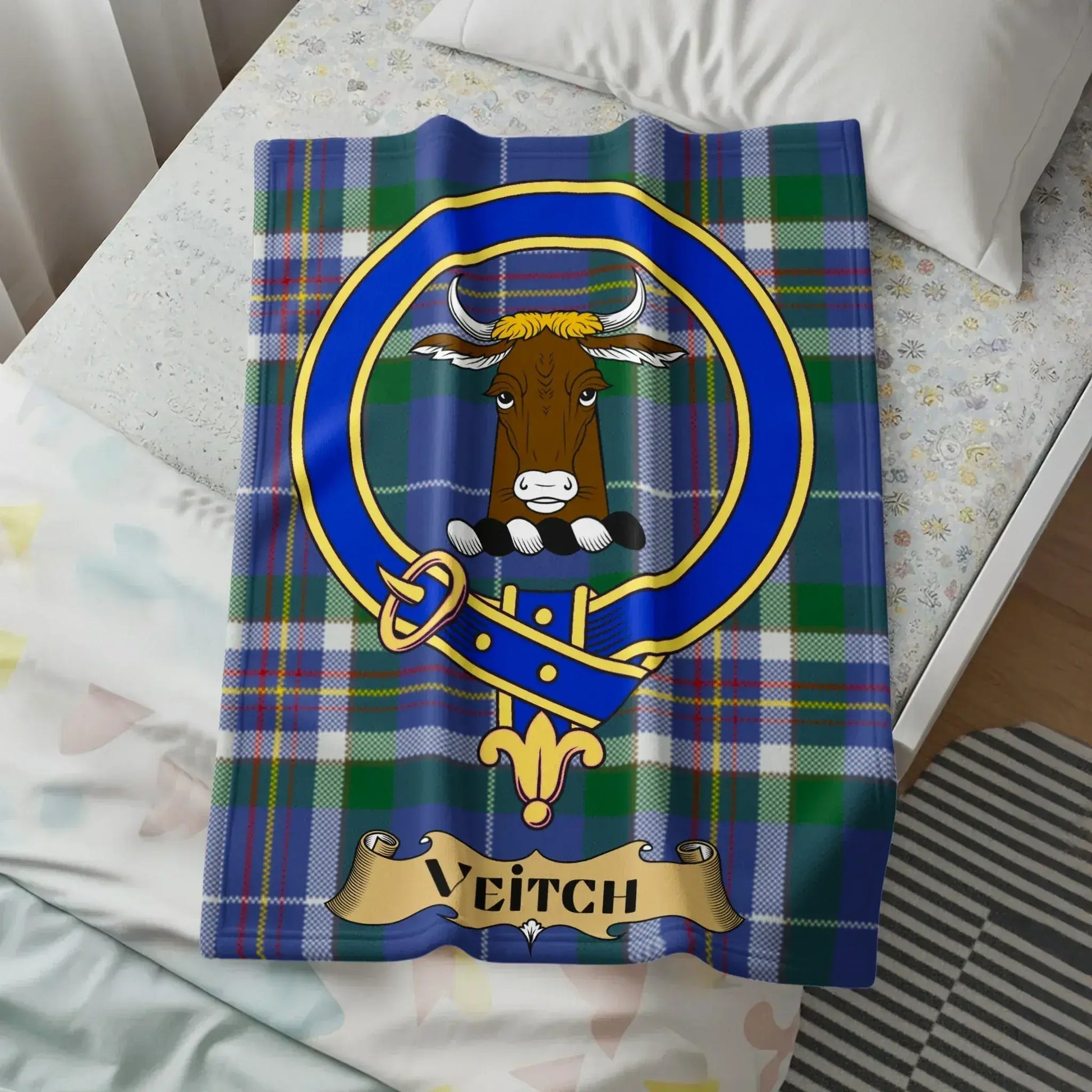 Bull Head with Blue Ring Customized Blanket product