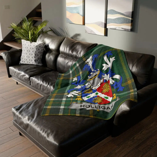 Holligan Family Crest Plaid Blanket Couch Decor product type