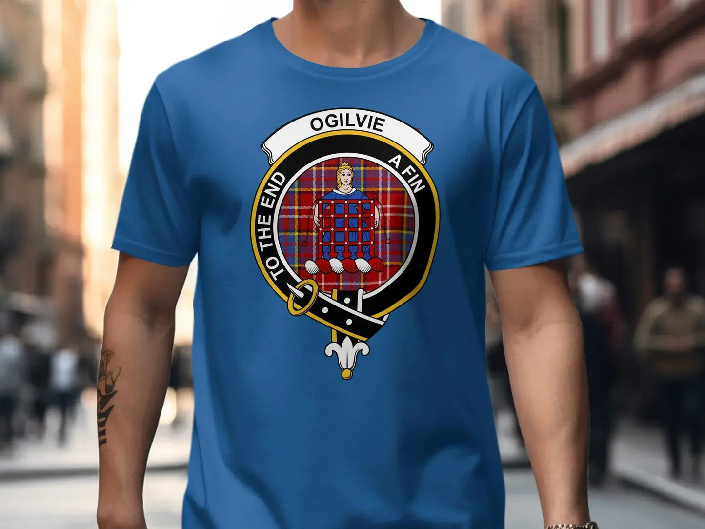 Ogilvie Clan Crest Blue Color T-shirt product