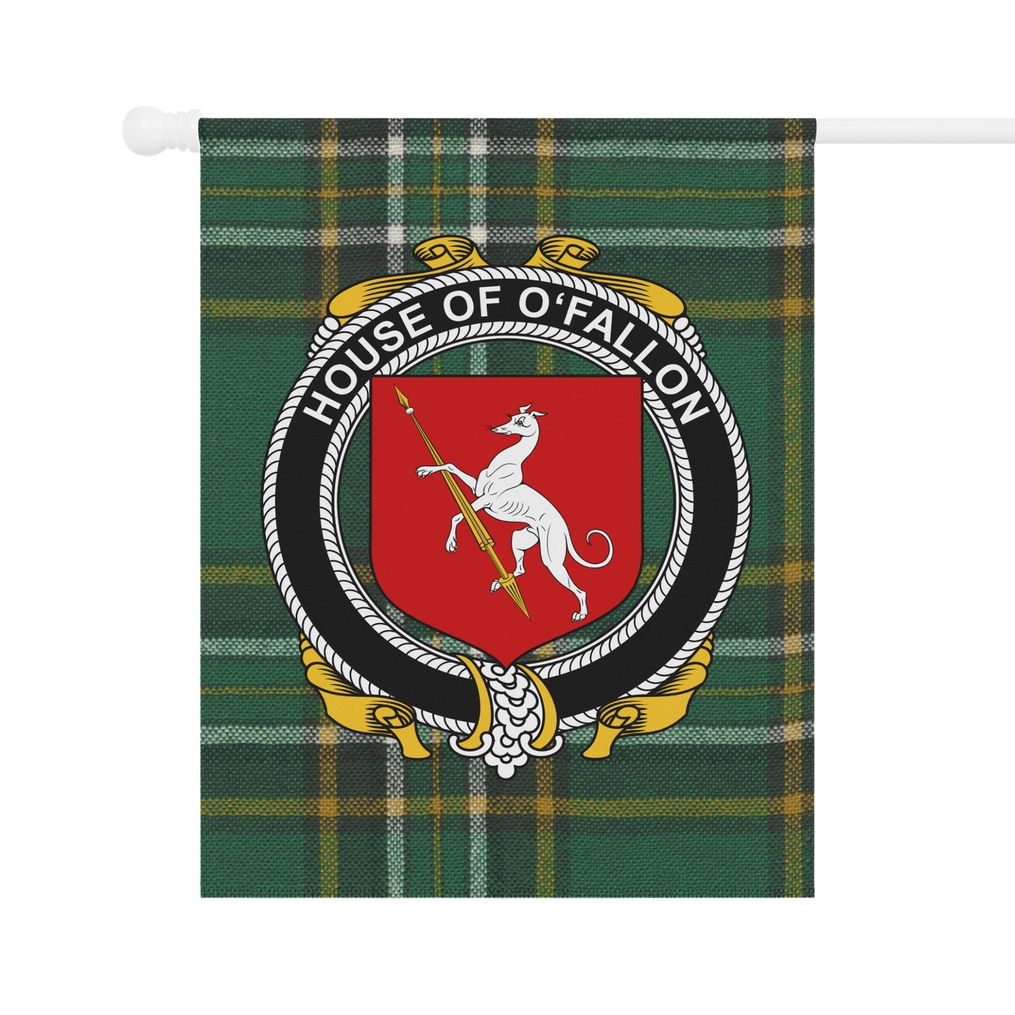 House of O'Fallon Green Checked Pattern Flag