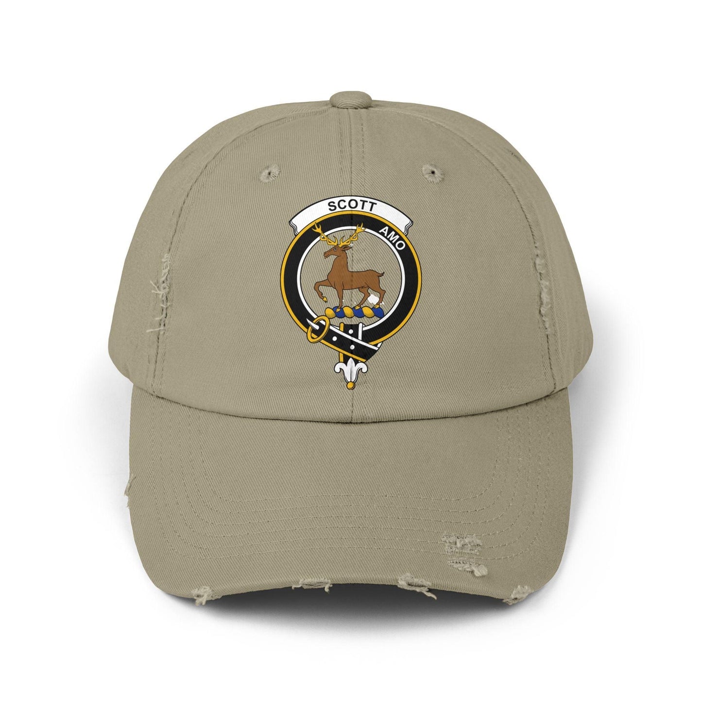 Scott Clan Crest Scottish Distressed Baseball Cap - Celtic Ancestry Gifts