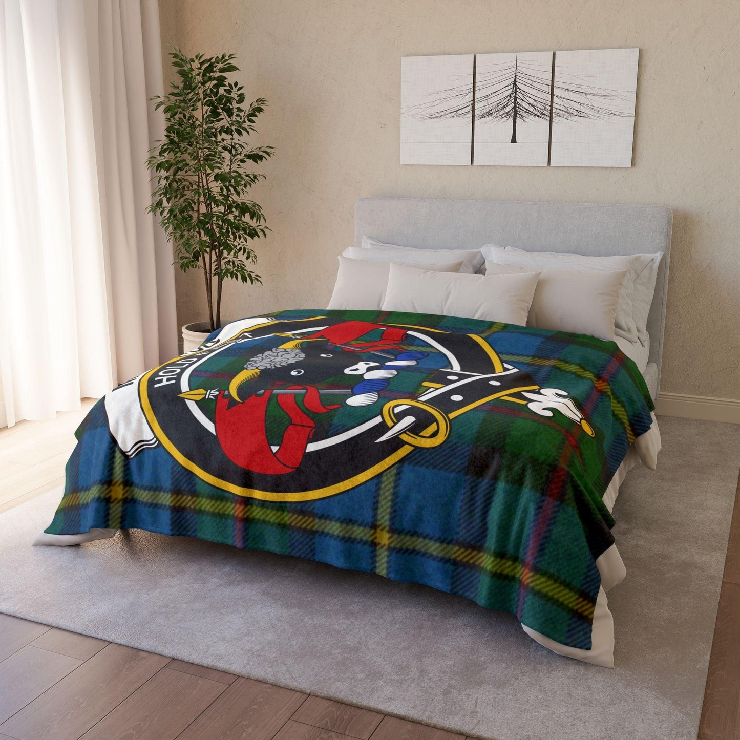 MacLeod Clan Tartan Blanket – Scottish Crest Throw, Soft & Cozy - Celtic Ancestry Gifts