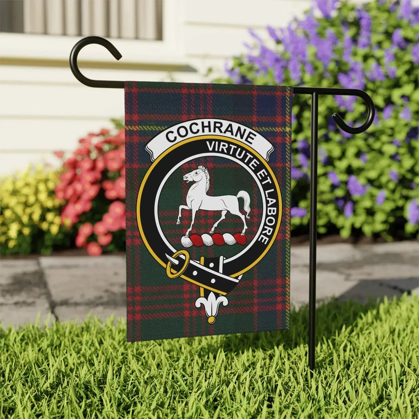 Cochrane Virtute et Labore Emblem Garden Flag product