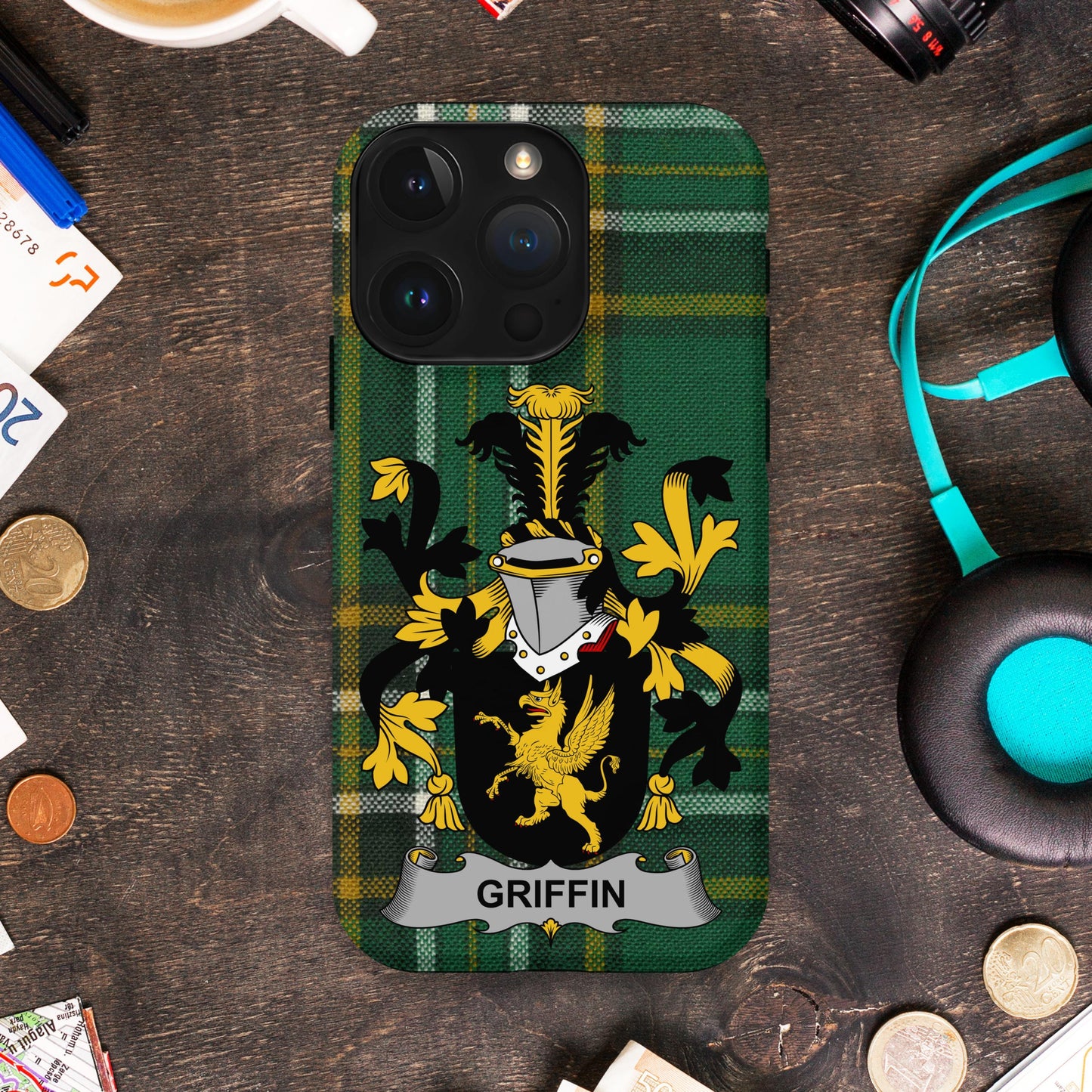 Griffin surname Irish Family Crest Cell Phone Cover - Celtic Ancestry Gifts