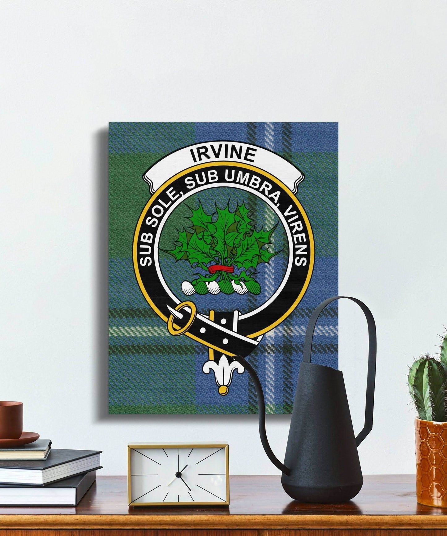 Irvine Scottish Tartan Crest Canvas - Celtic Ancestry Gifts