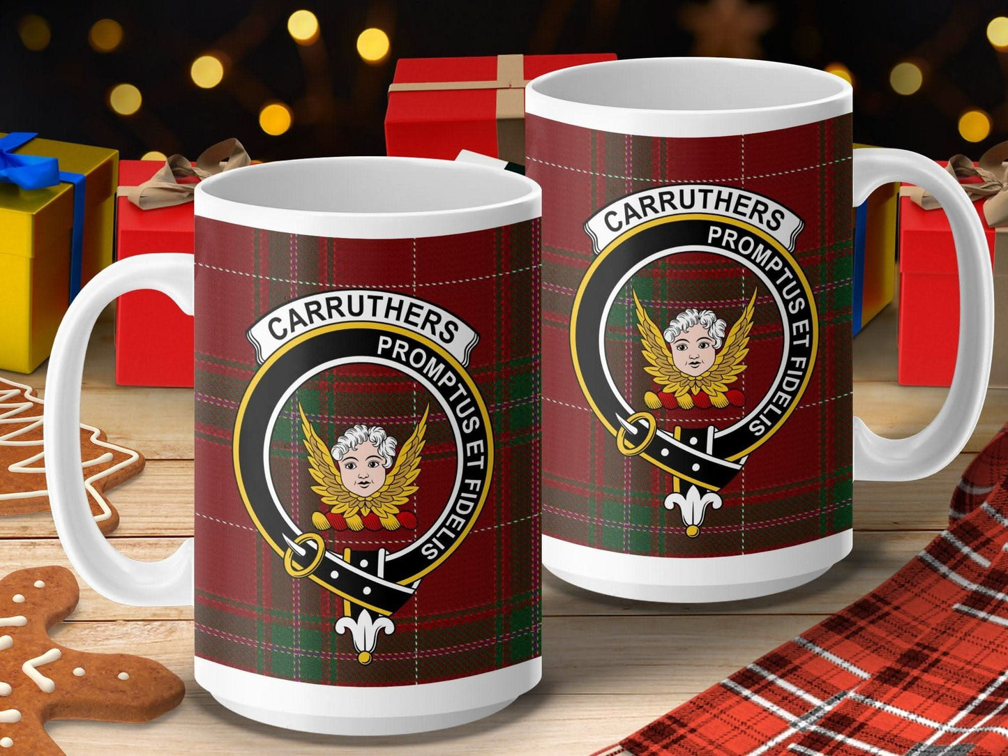 Carruthers Family Crest Plaid Coffee Mug product