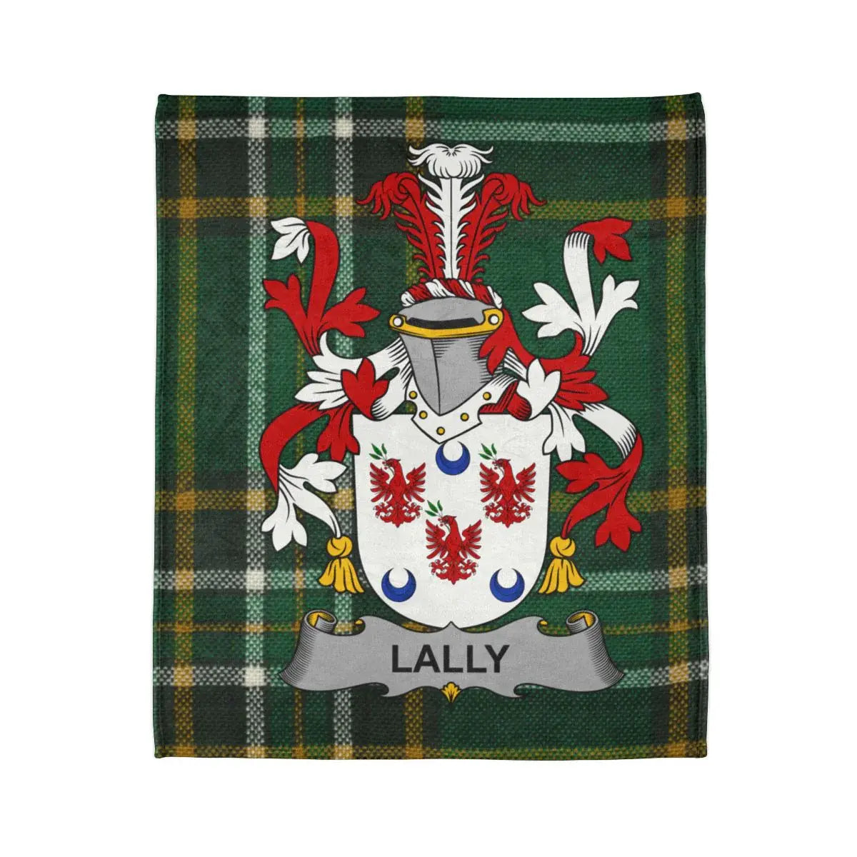 Lally Family Crest Green Plaid Tartan Blanket product