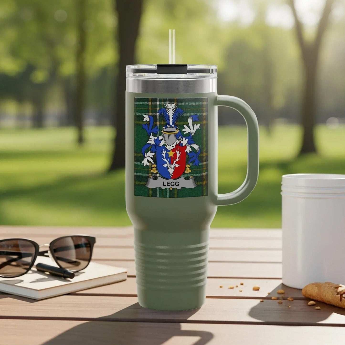 Custom Family Crest Travel Mug Personalized Drinkware Product