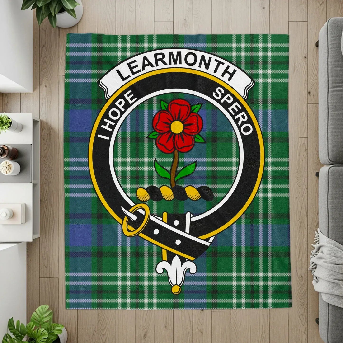 Learnmonth I Hope Spero Plaid Family Crest Blanket product