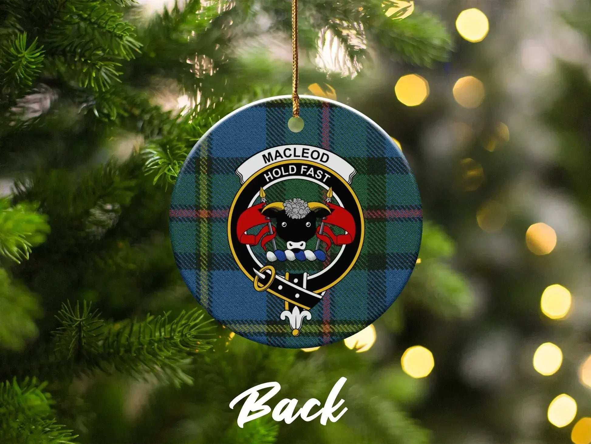MacLeod Hold Fast Tartan Design Round Ornament product