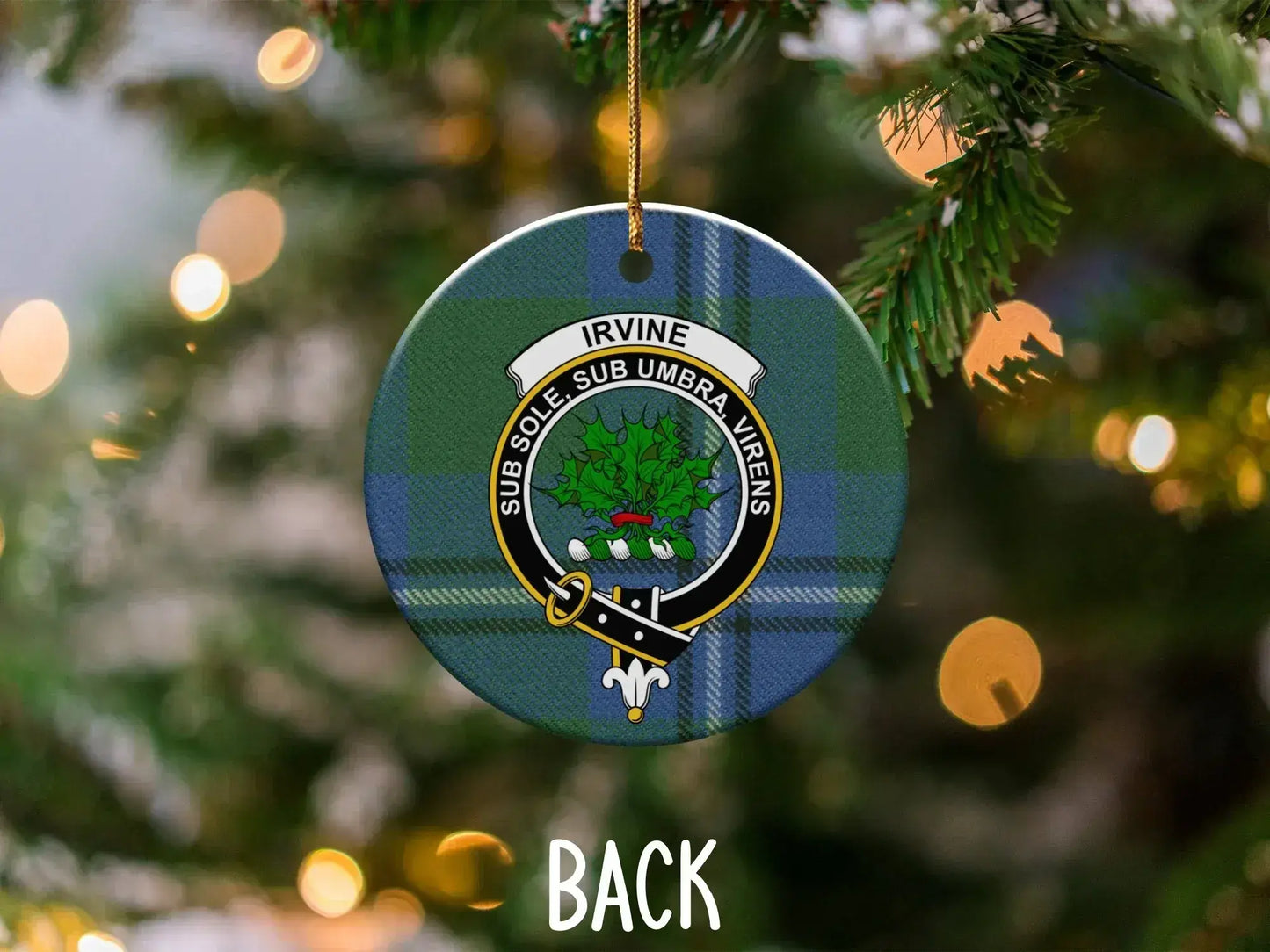 Irvine Clan Crest Tartan Pattern Christmas Ornament product