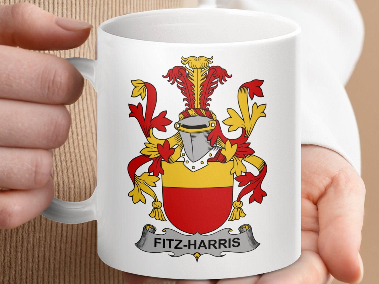Fitz-Harris Surname Irish Family Crest Mug - Celtic Ancestry Gifts