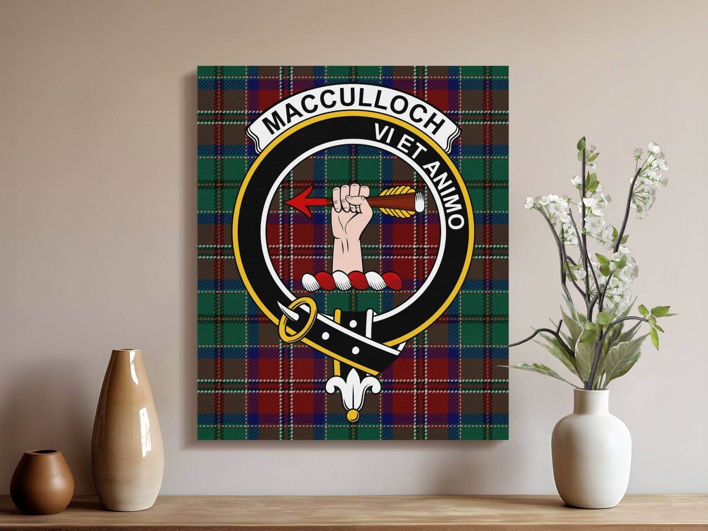 MacCulloch Scottish Tartan Crest Canvas - Celtic Ancestry Gifts
