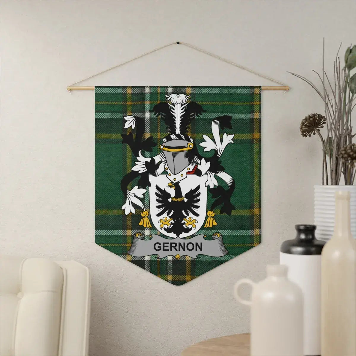 Gernon Family Crest Green Plaid Wall Hanging product