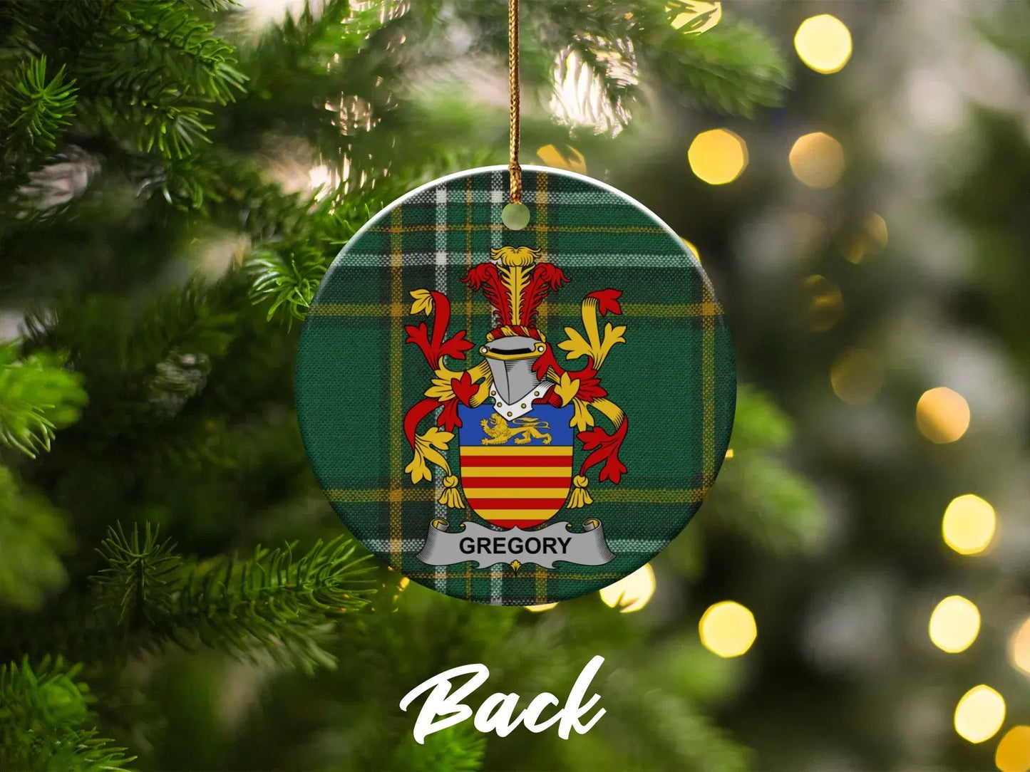 Gregory Family Crest Christmas Tree Ornament product