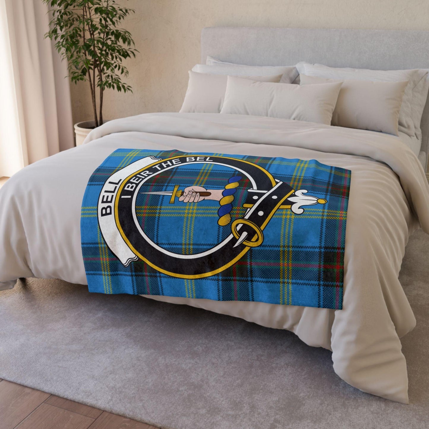 Bell Clan Crest Scottish Tartan Blanket