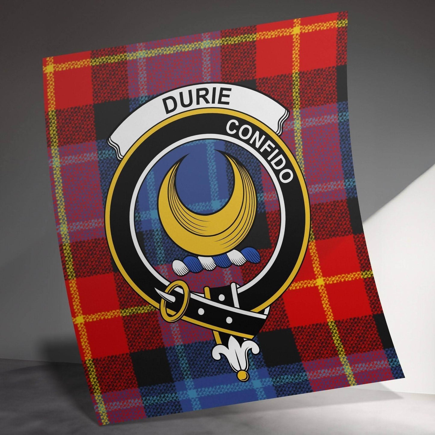 Durie Scottish Clan Crest Tartan Poster Canvas Wrap - Celtic Ancestry Gifts