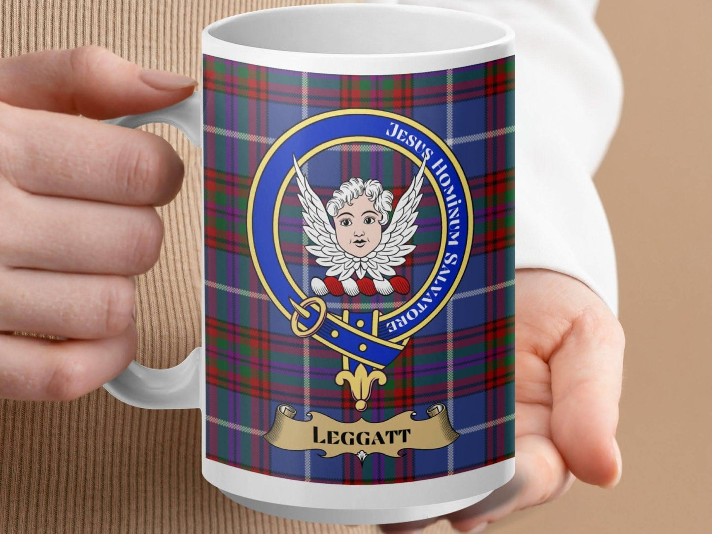 Scottish Clan Crest Mug with Leggatt Emblem product type