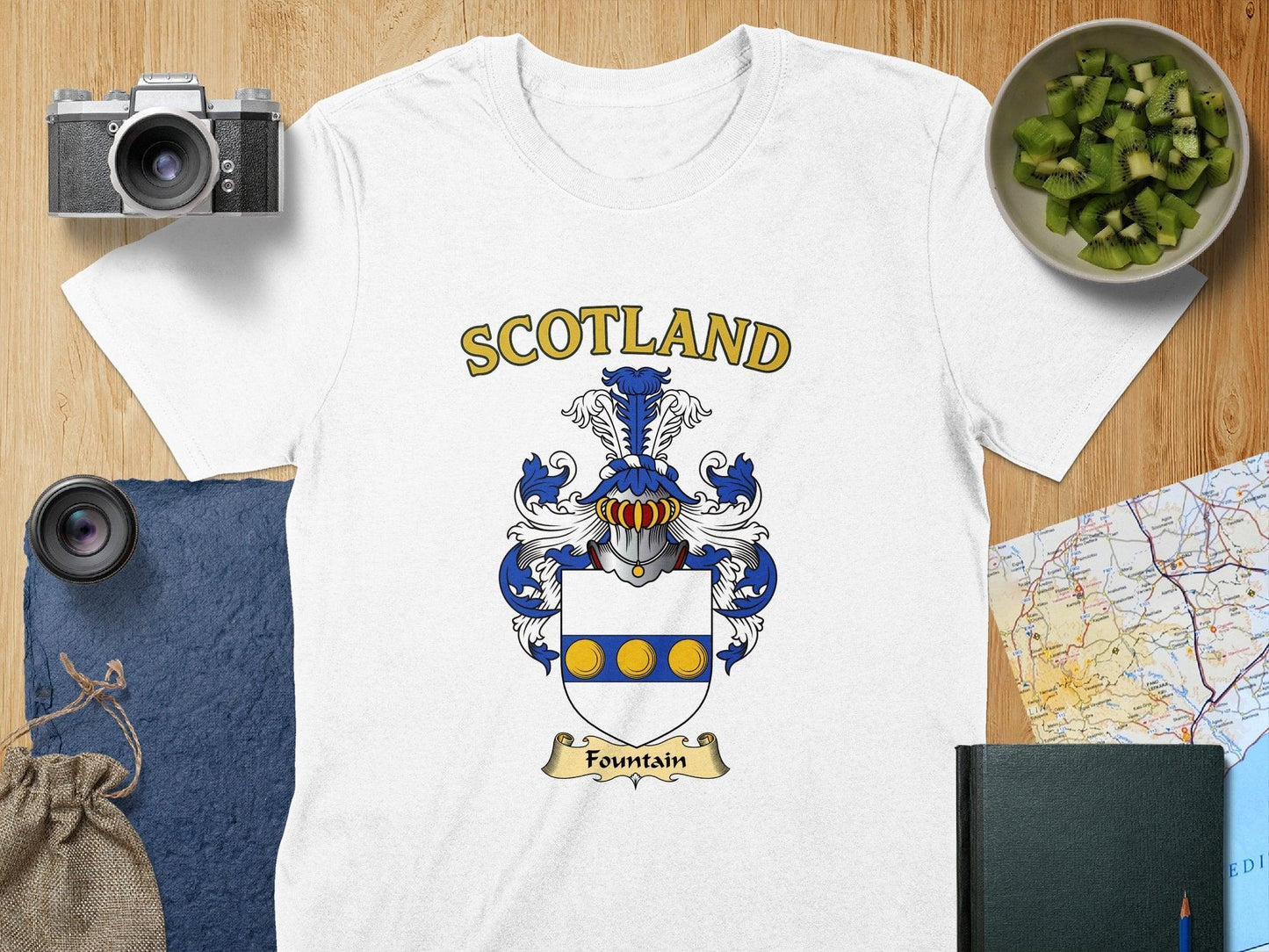 Scotland Family Crest Fountain Graphic T-shirt product type