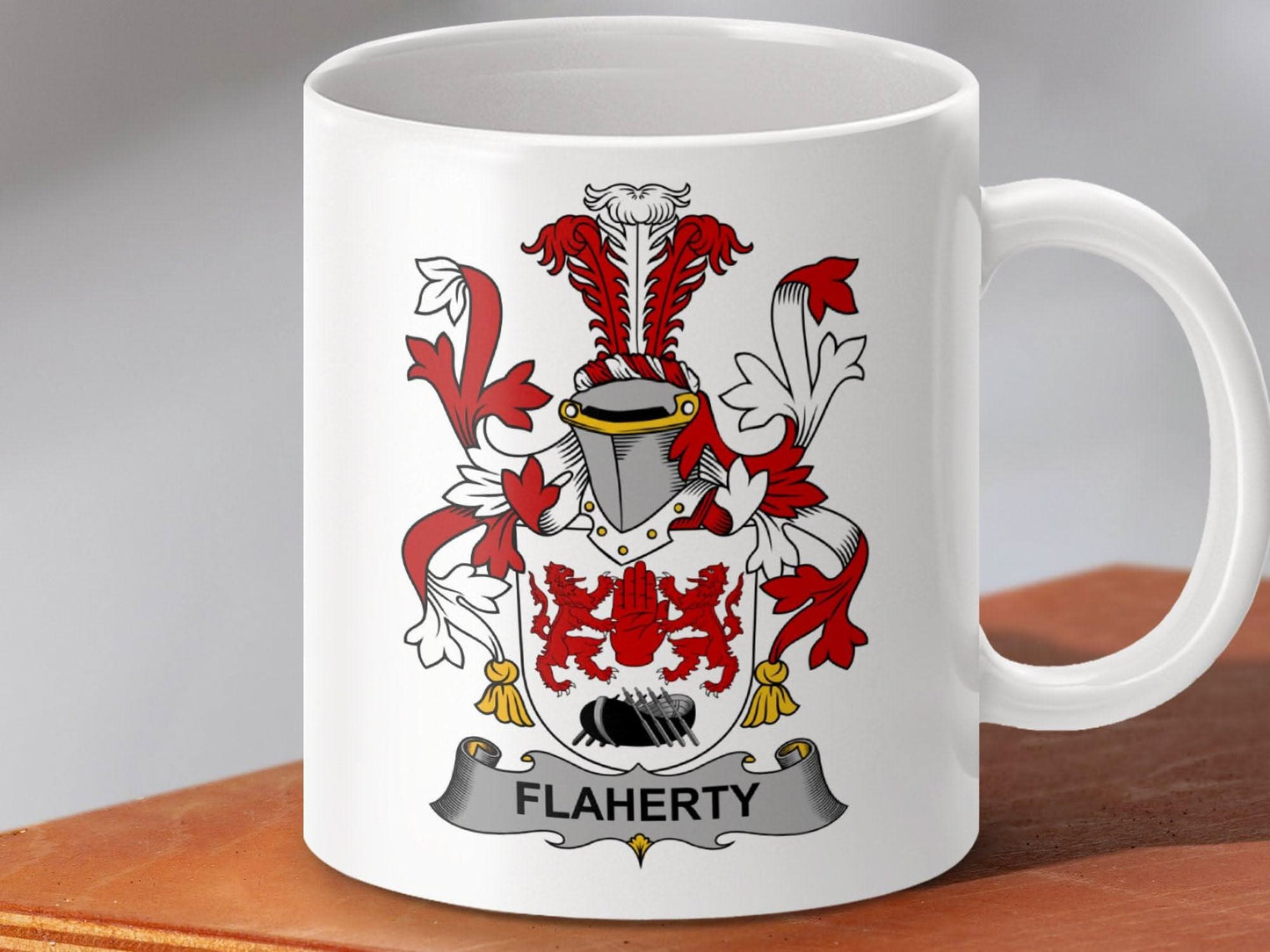 Flaherty Surname Irish Family Crest Mug - Celtic Ancestry Gifts