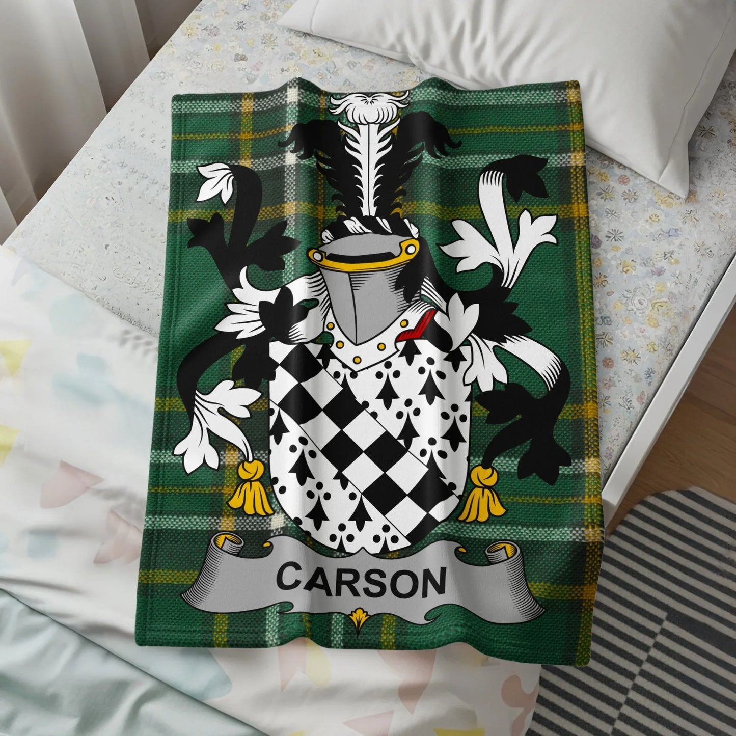 Personalized Carson Family Crest Tartan Throw Blanket product