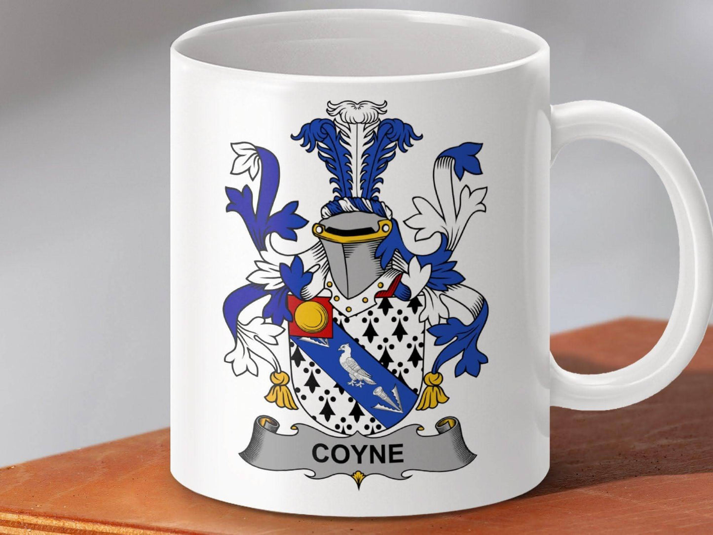 Coyne Surname Irish Family Crest Mug - Celtic Ancestry Gifts