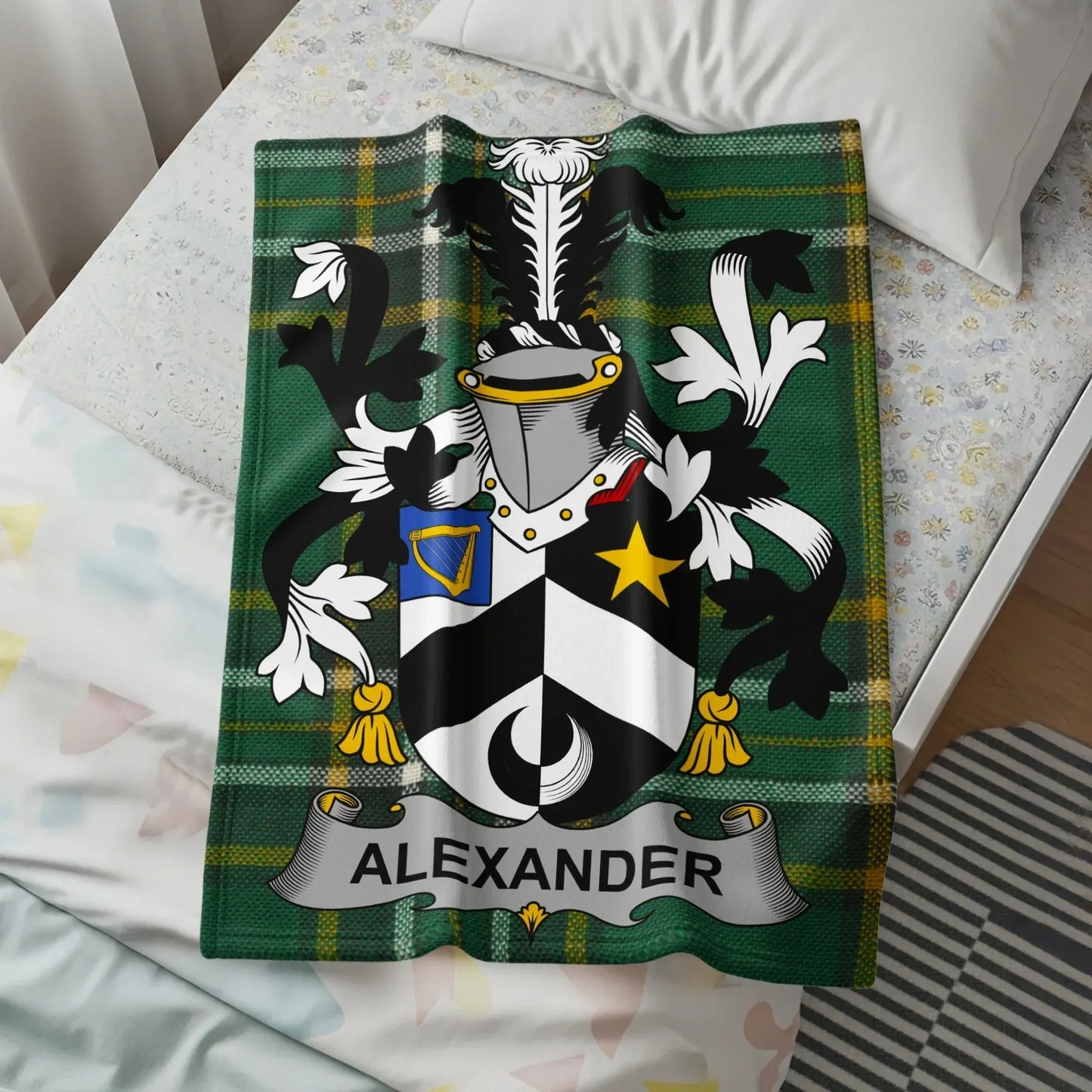 Alexander Family Crest Plaid Bedspread Product