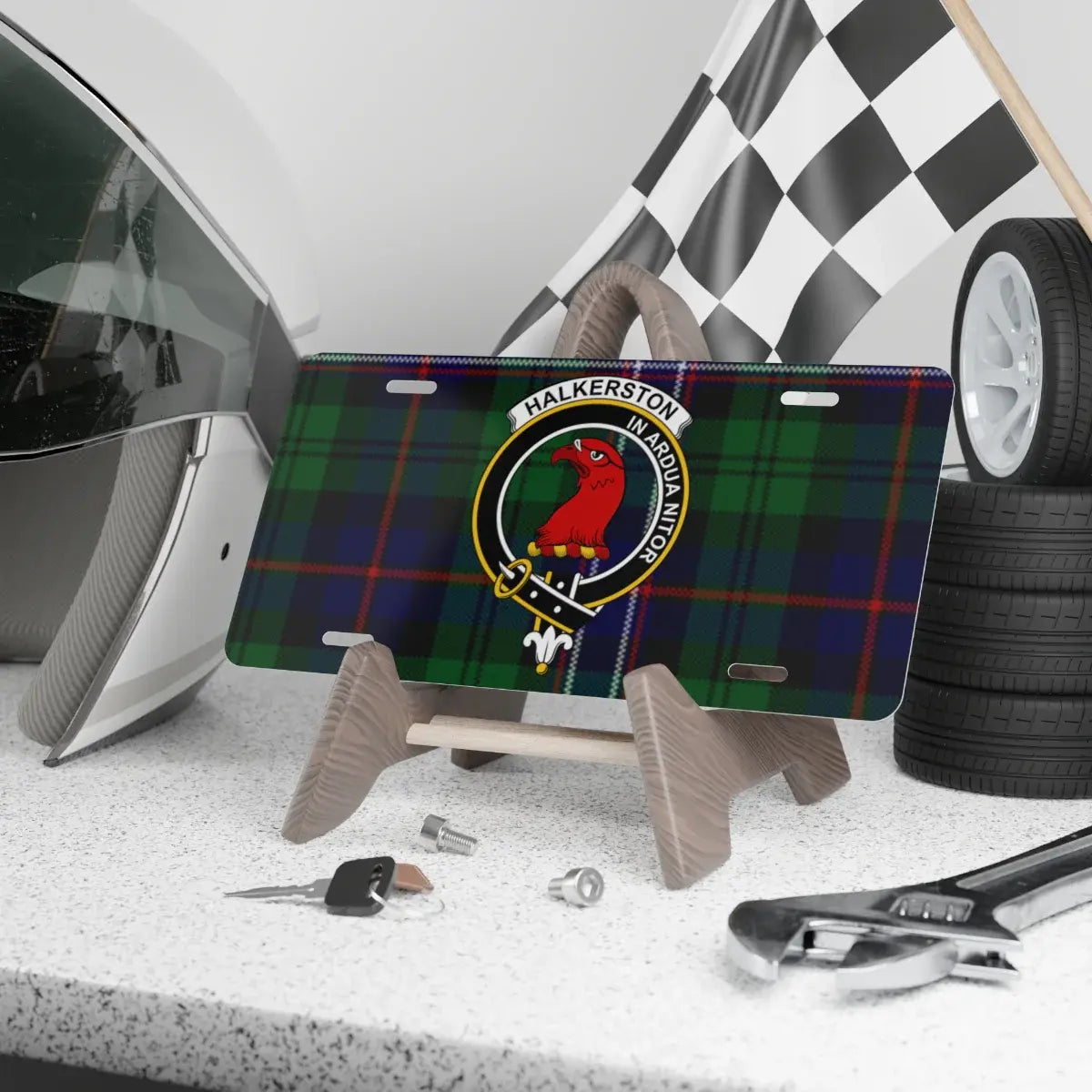 Halkerstou War Guardian Tartan License Plate product
