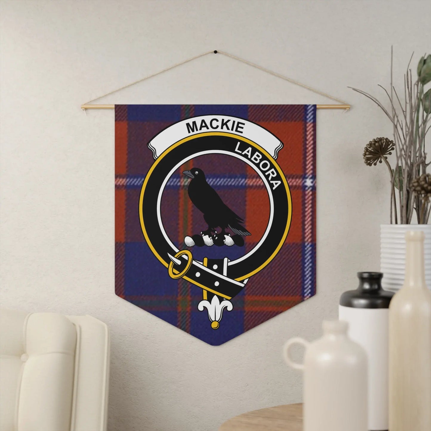 Mackie Labora Plaid Family Crest Banner product