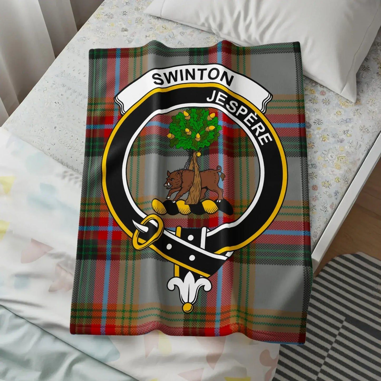 Swinton Jespere Plaid Blanket with Crest Design product