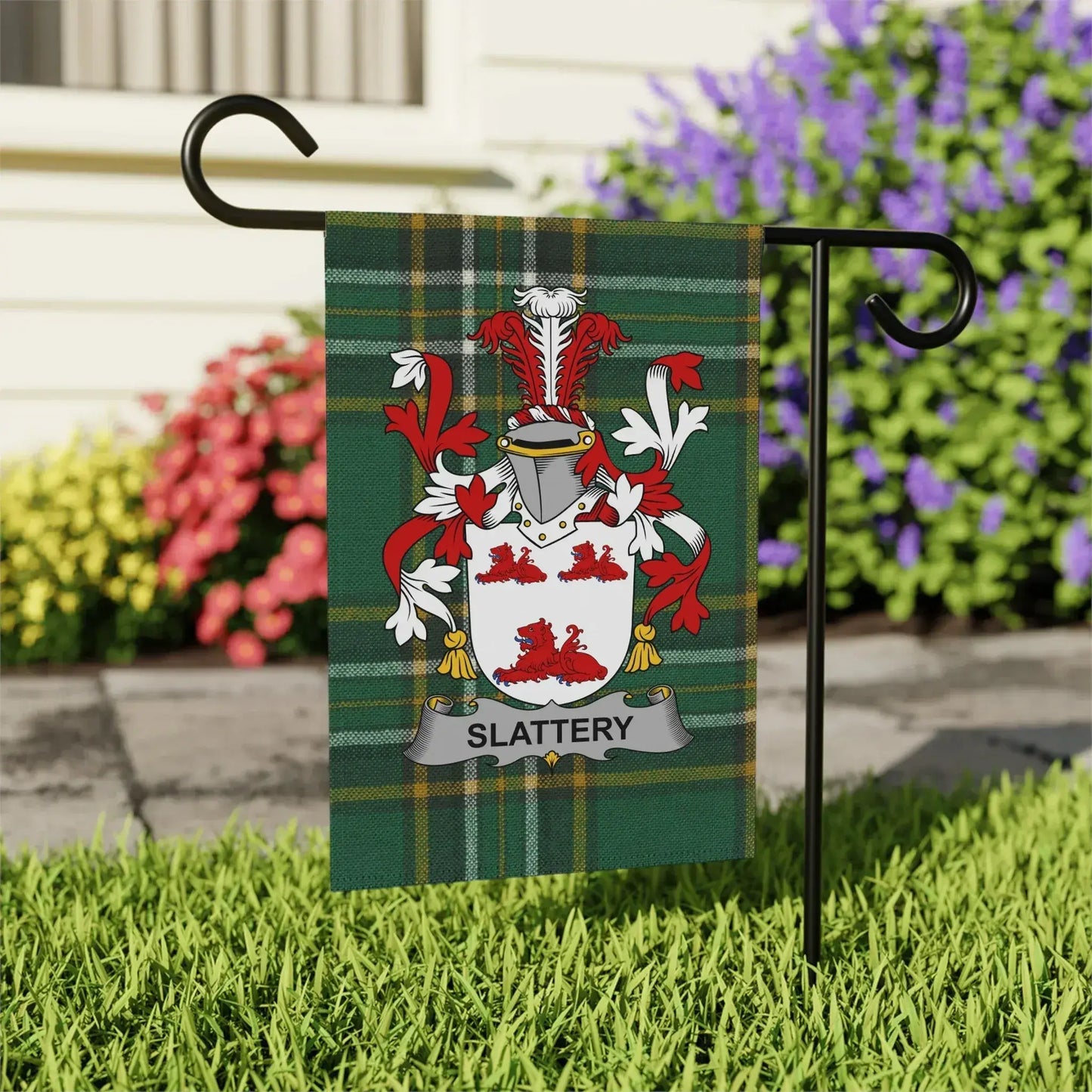 Personalized Slattery Family Crest Garden Flag product type