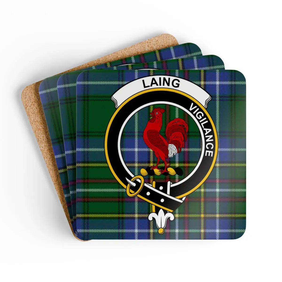 Laing Clan Tartan Design Coasters Set of Four product type