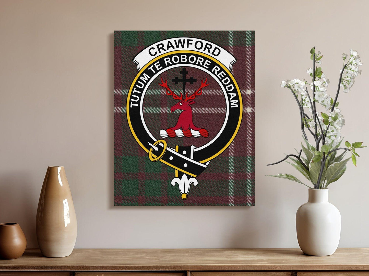 Crawford Family Crest Tartan Wall Art product type