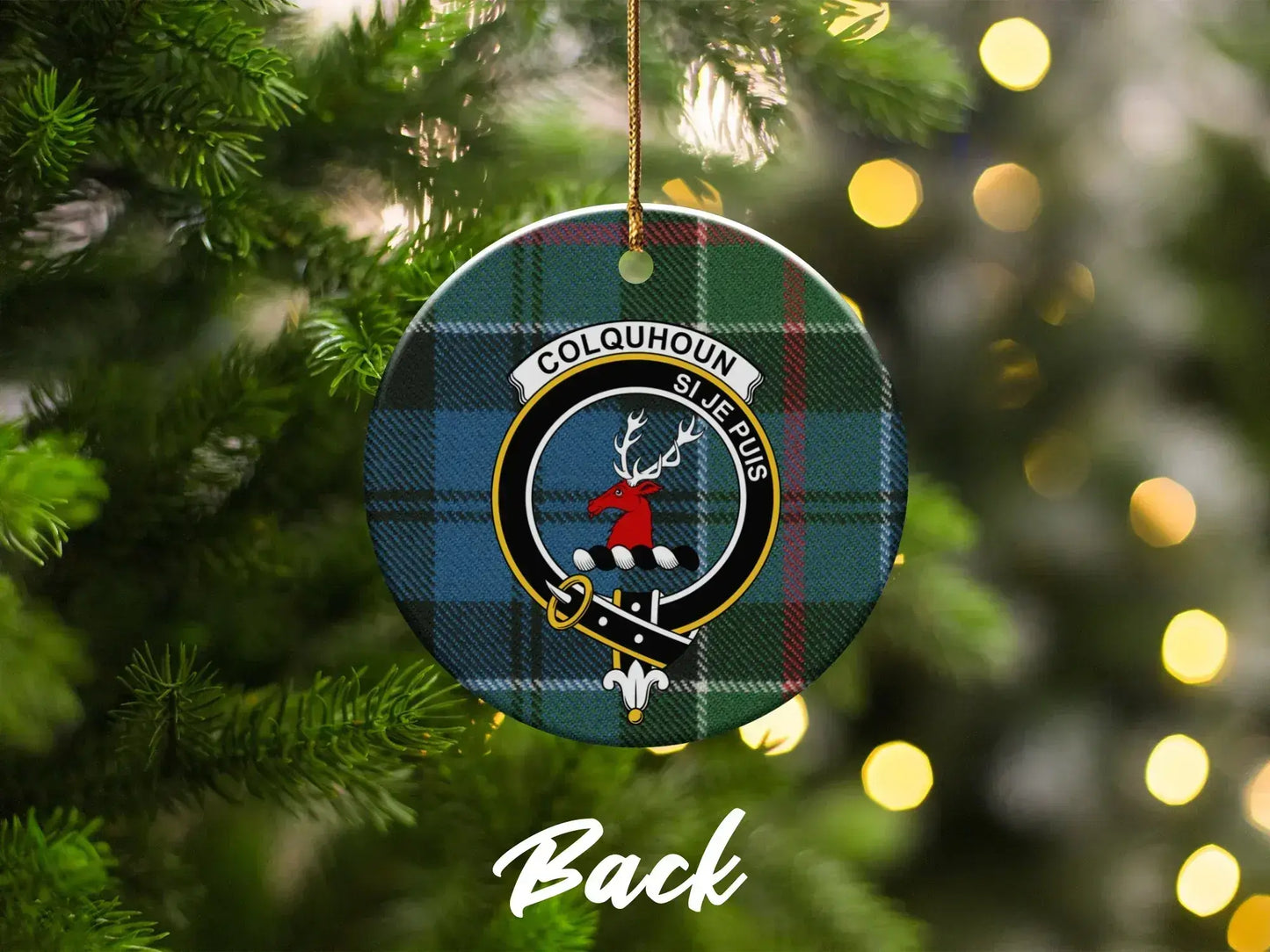 Scottish Tartan Christmas Tree Hanging Ornament product