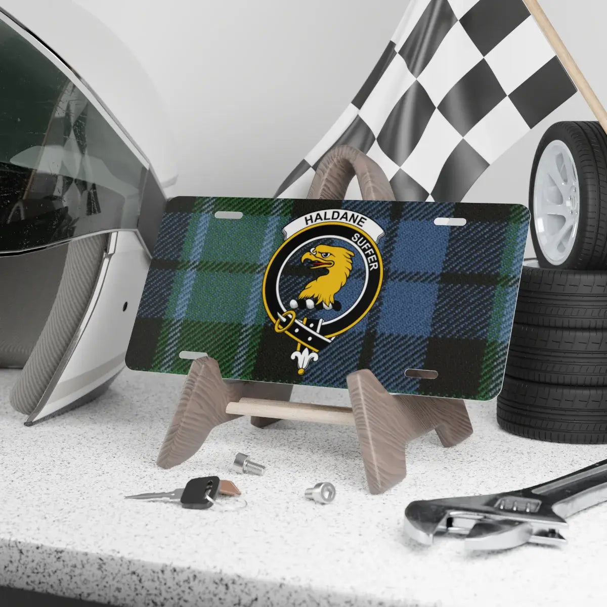 Haldane Super Tartan Custom License Plate product