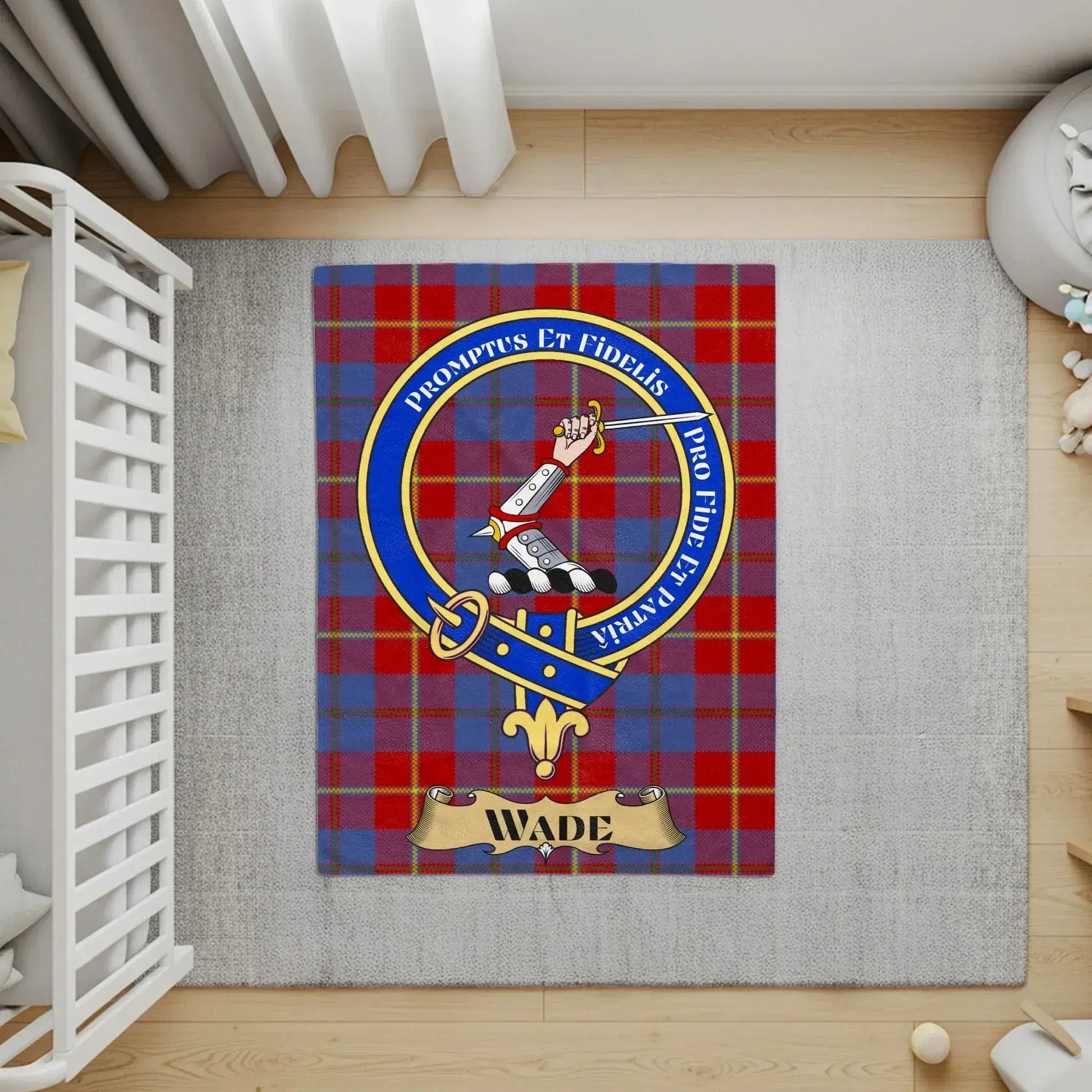 Scottish Clan Family Crest Shield Wade Rug product type